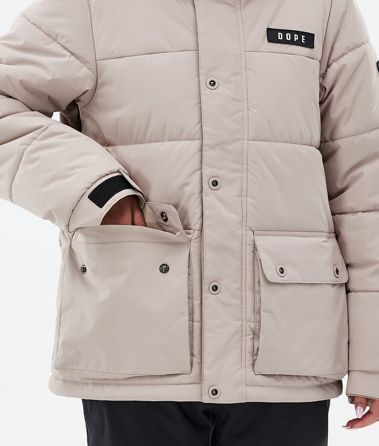 Dope Puffer W Full Zip 24 Snowboardjakke Dame Sand Renewed, Bilde 8 av 9