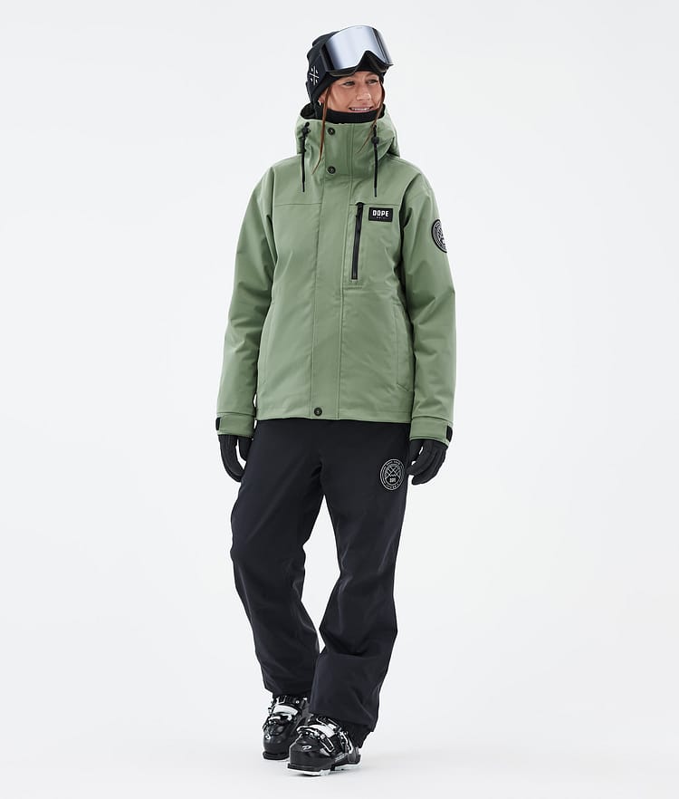 Dope Blizzard W Full Zip 24 Skijakke Dame Moss Green, Bilde 2 av 9