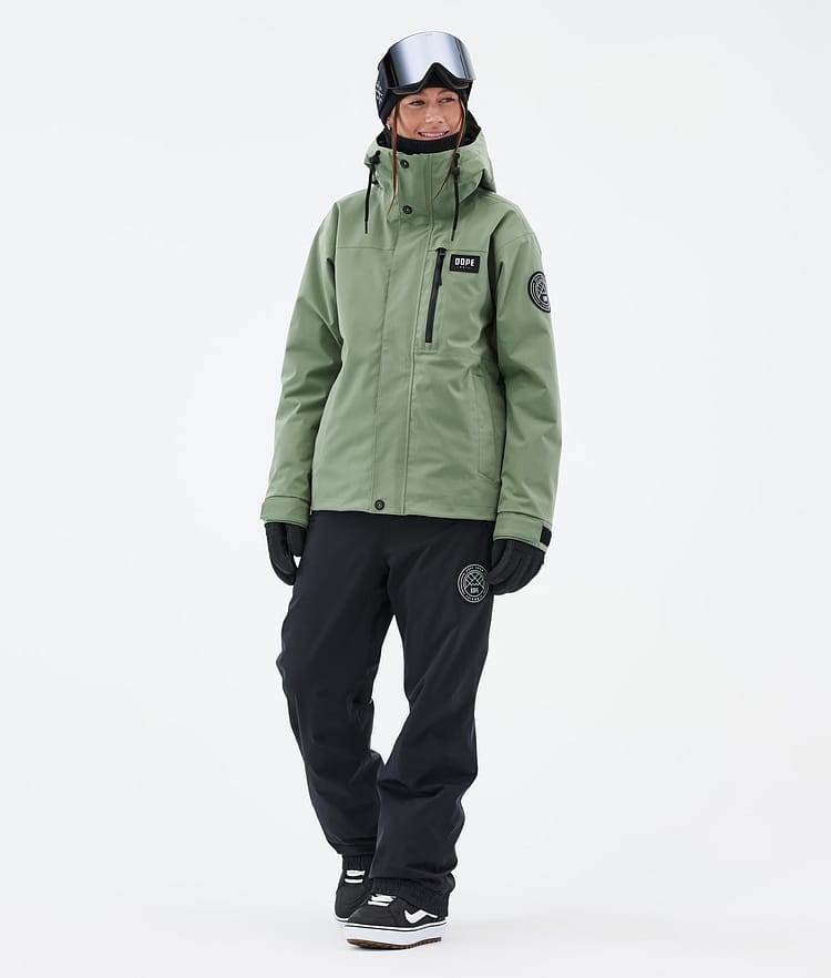 Dope Blizzard W Full Zip 24 Snowboardjakke Dame Moss Green, Bilde 2 av 9