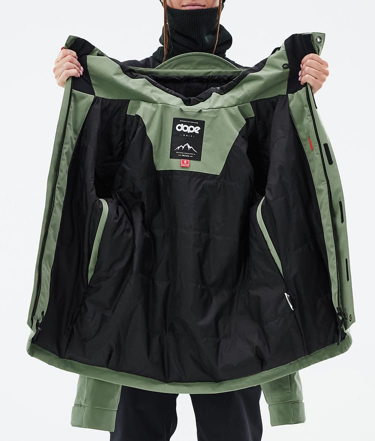 Dope Blizzard W Full Zip 24 Snowboardjakke Dame Moss Green, Bilde 9 av 9