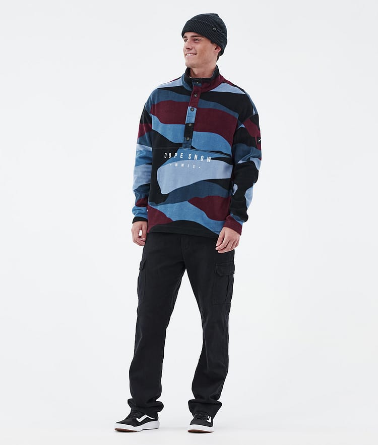 Dope Comfy Fleecegenser Herre Shards Burgundy Blue Renewed, Bilde 3 av 6