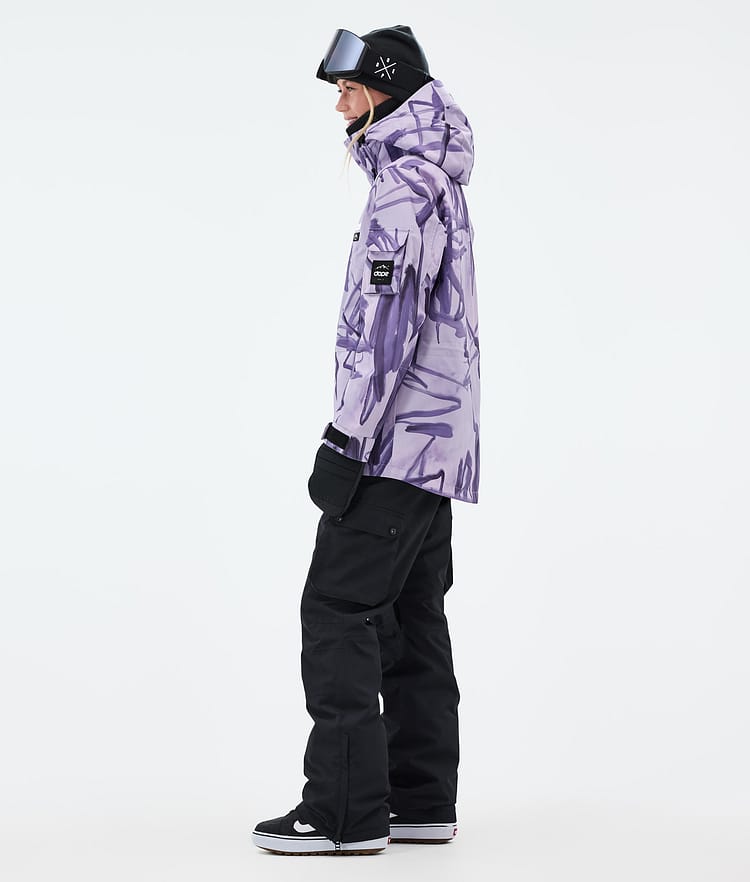 Dope Adept W Snowboardjakke Dame Scribble Purple, Bilde 3 av 9