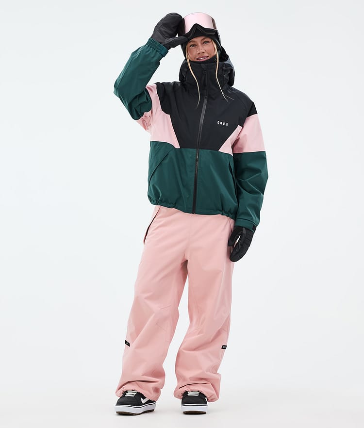 Dope Spartan W Snowboardjakke Dame Sport Black/Soft Pink/Bottle Green, Bilde 2 av 8