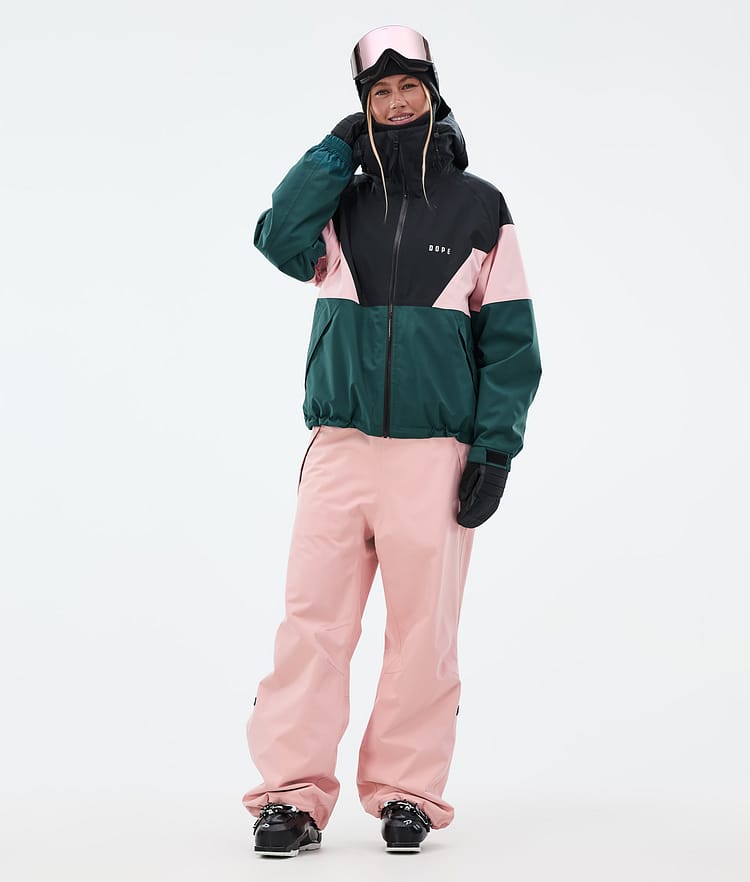 Dope Spartan W Skijakke Dame Sport Black/Soft Pink/Bottle Green, Bilde 2 av 8