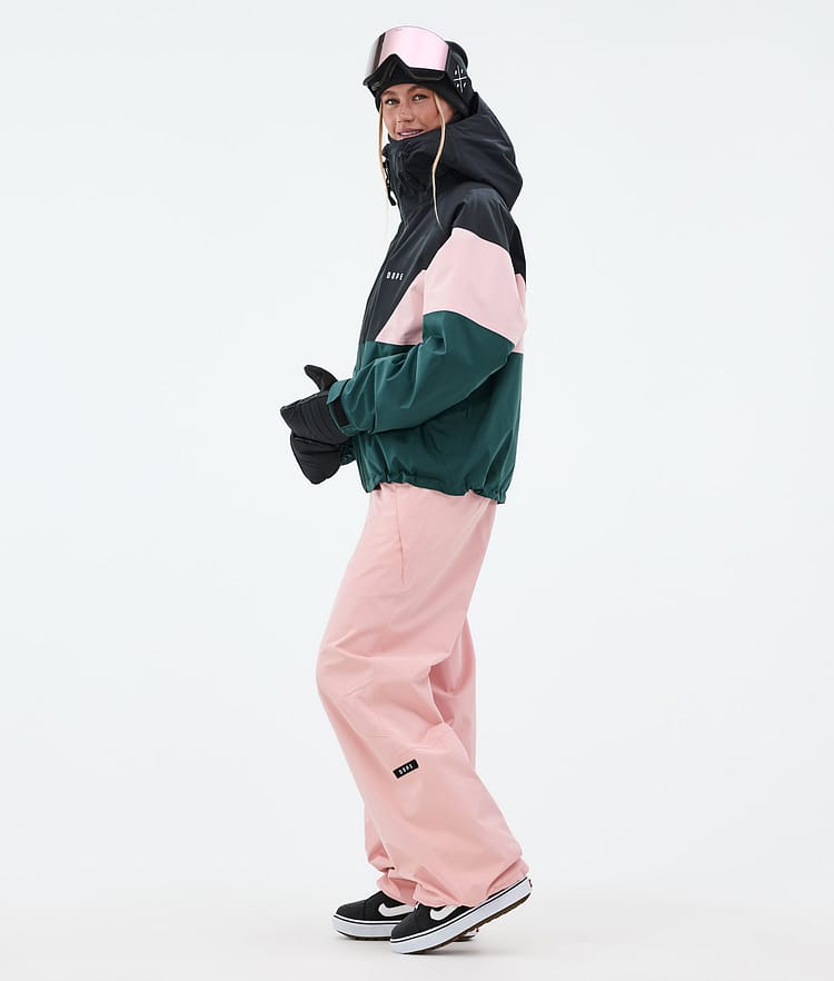 Dope Spartan W Snowboardjakke Dame Sport Black/Soft Pink/Bottle Green, Bilde 3 av 8