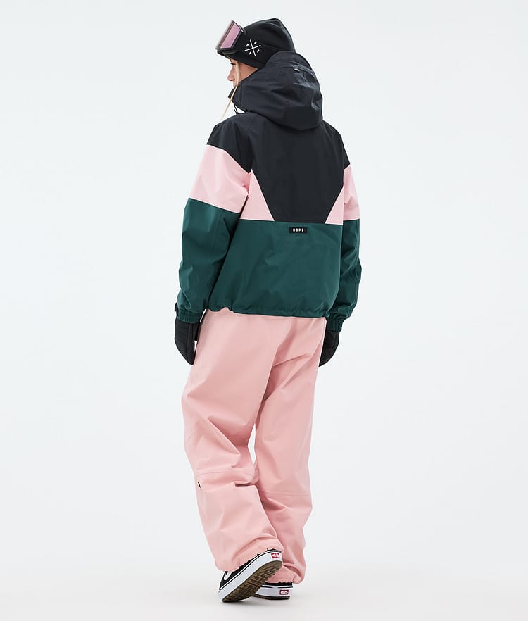 Dope Spartan W Snowboardjakke Dame Sport Black/Soft Pink/Bottle Green, Bilde 4 av 8