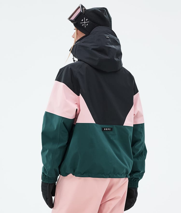 Dope Spartan W Skijakke Dame Sport Black/Soft Pink/Bottle Green, Bilde 6 av 8