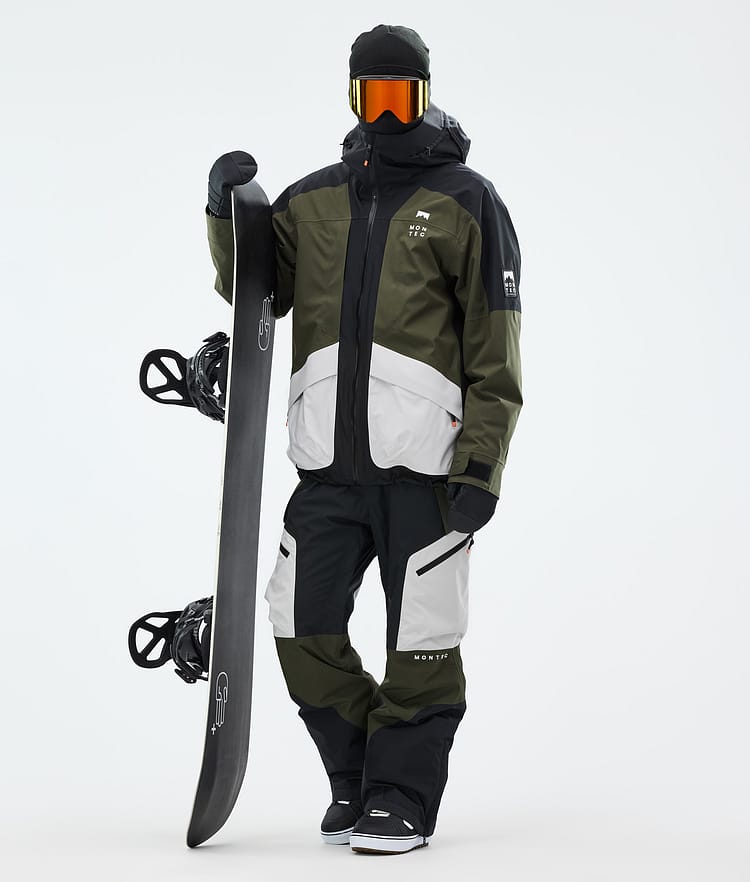 Montec Morpheus Snowboardjakke Herre Black/Olive Green/Light Grey, Bilde 3 av 10