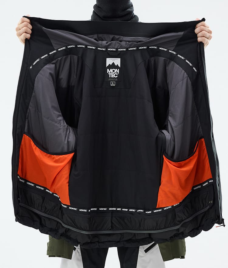 Montec Morpheus Snowboardjakke Herre Black/Olive Green/Light Grey, Bilde 10 av 10