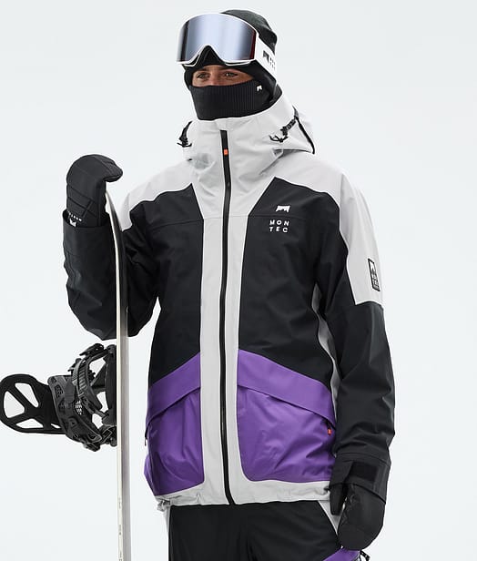 Montec Morpheus Snowboardjakke Herre Light Grey/Black/Vivid Purple