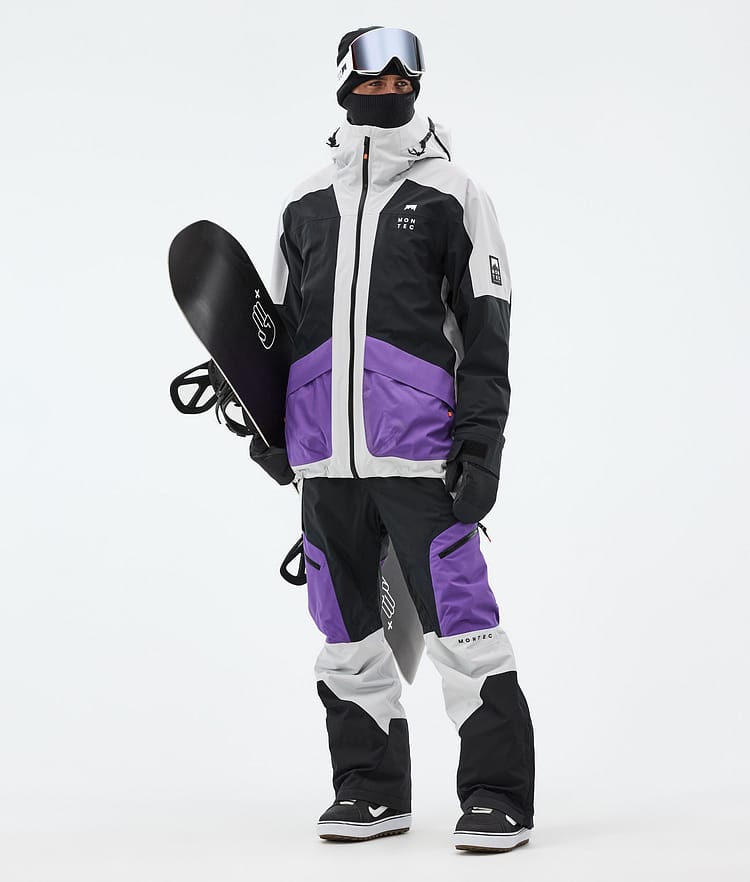 Montec Morpheus Snowboardjakke Herre Light Grey/Black/Vivid Purple, Bilde 3 av 10