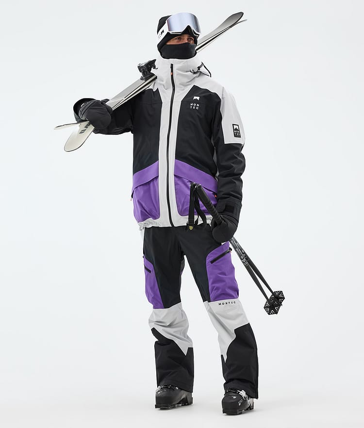 Montec Morpheus Skijakke Herre Light Grey/Black/Vivid Purple, Bilde 3 av 10
