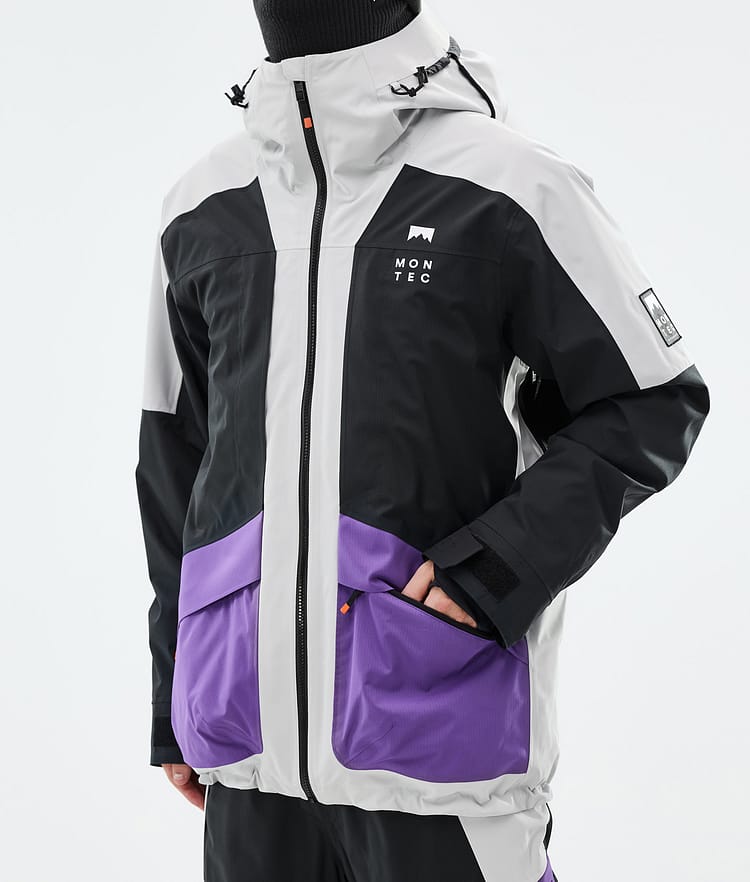 Montec Morpheus Snowboardjakke Herre Light Grey/Black/Vivid Purple, Bilde 8 av 10