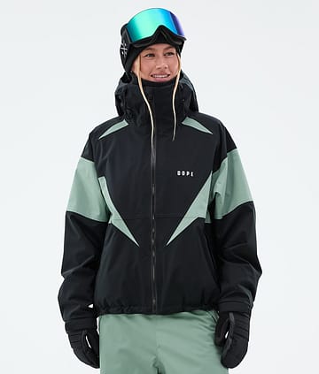 Dope Spartan W Snowboardjakke Spike Black/Faded Green