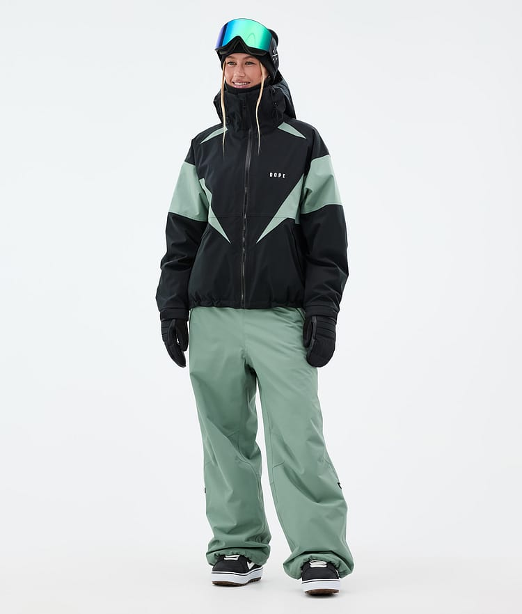 Dope Spartan W Snowboardjakke Dame Spike Black/Faded Green, Bilde 2 av 8