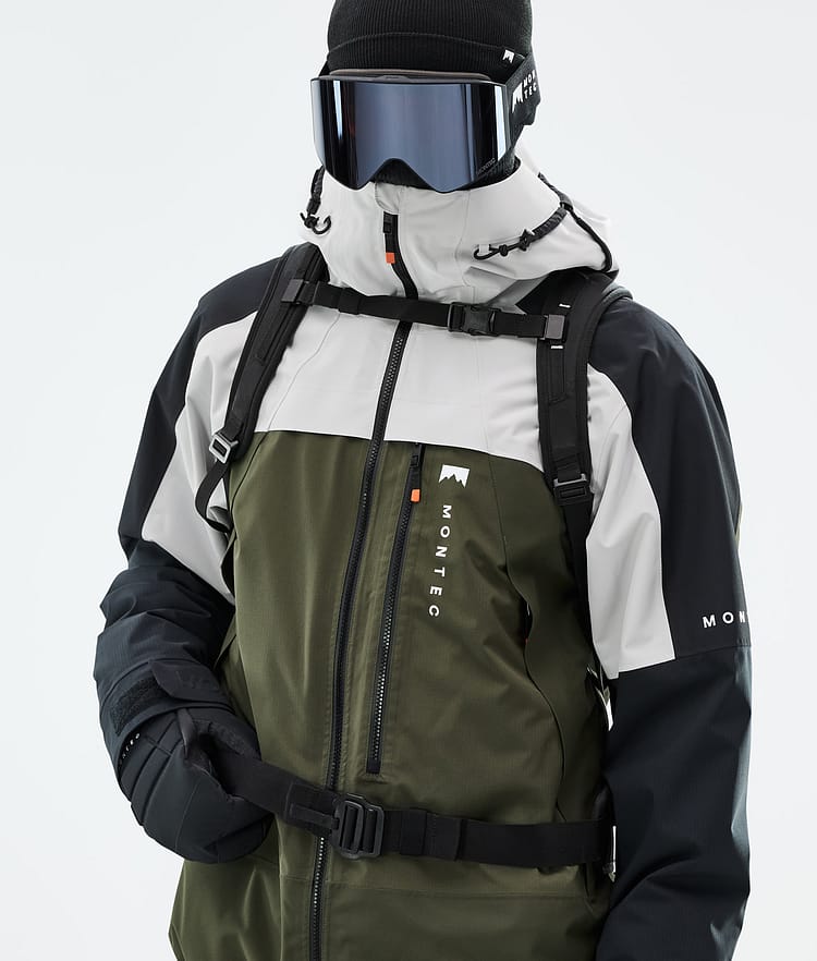 Montec Oracle Skijakke Herre Light Grey/Black/Olive Green, Bilde 2 av 10