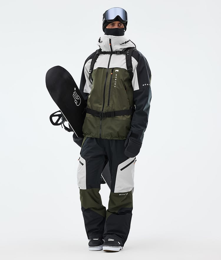 Montec Oracle Snowboardjakke Herre Light Grey/Black/Olive Green, Bilde 3 av 10