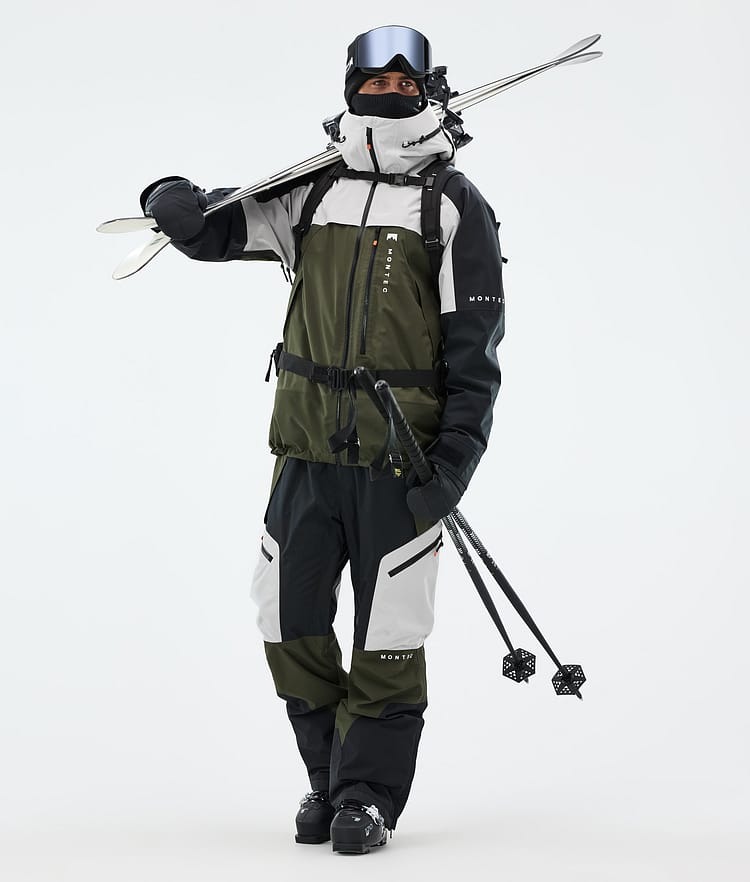 Montec Oracle Skijakke Herre Light Grey/Black/Olive Green, Bilde 3 av 10