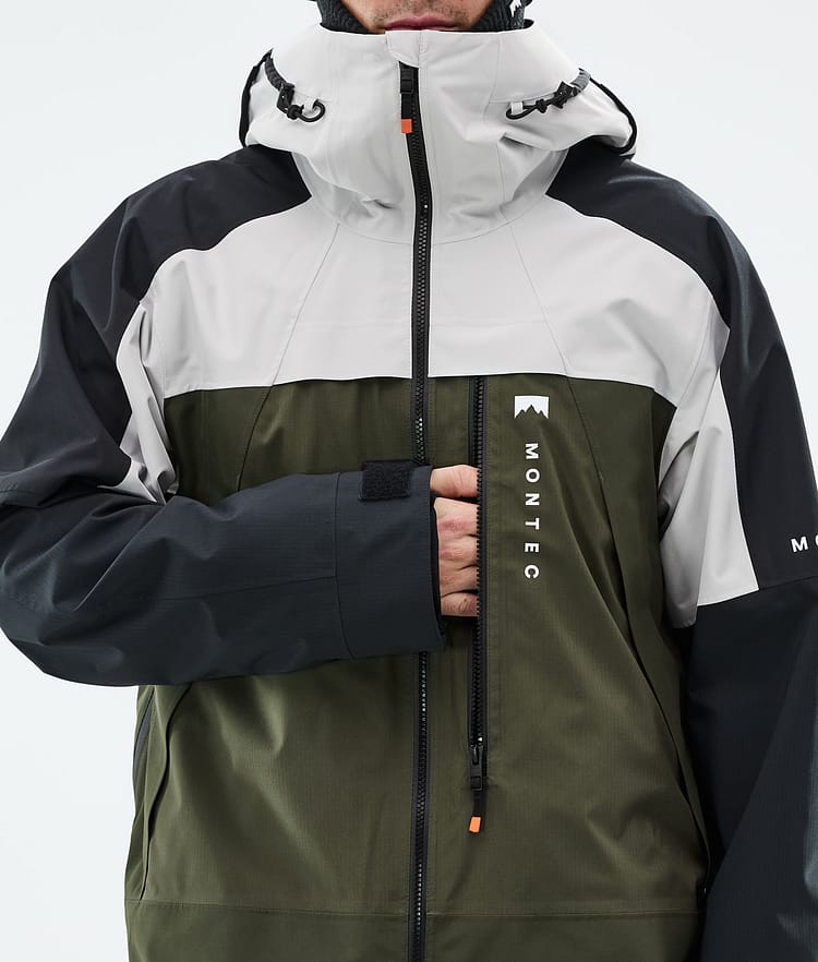 Montec Oracle Snowboardjakke Herre Light Grey/Black/Olive Green, Bilde 9 av 10