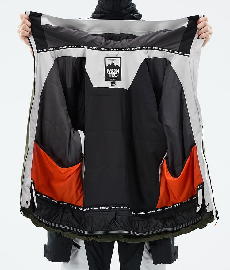 Montec Oracle Skijakke Herre Light Grey/Black/Olive Green, Bilde 10 av 10