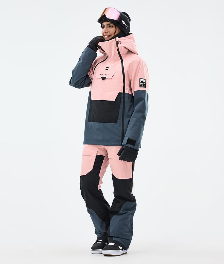 Montec Doom W Snowboardjakke Dame Soft Pink/Black/Metal Blue, Bilde 3 av 11