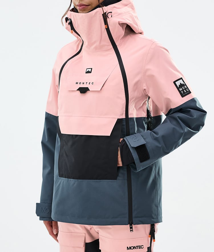 Montec Doom W Snowboardjakke Dame Soft Pink/Black/Metal Blue, Bilde 8 av 11