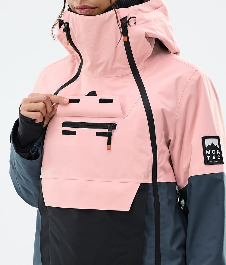 Montec Doom W Snowboardjakke Dame Soft Pink/Black/Metal Blue, Bilde 10 av 11