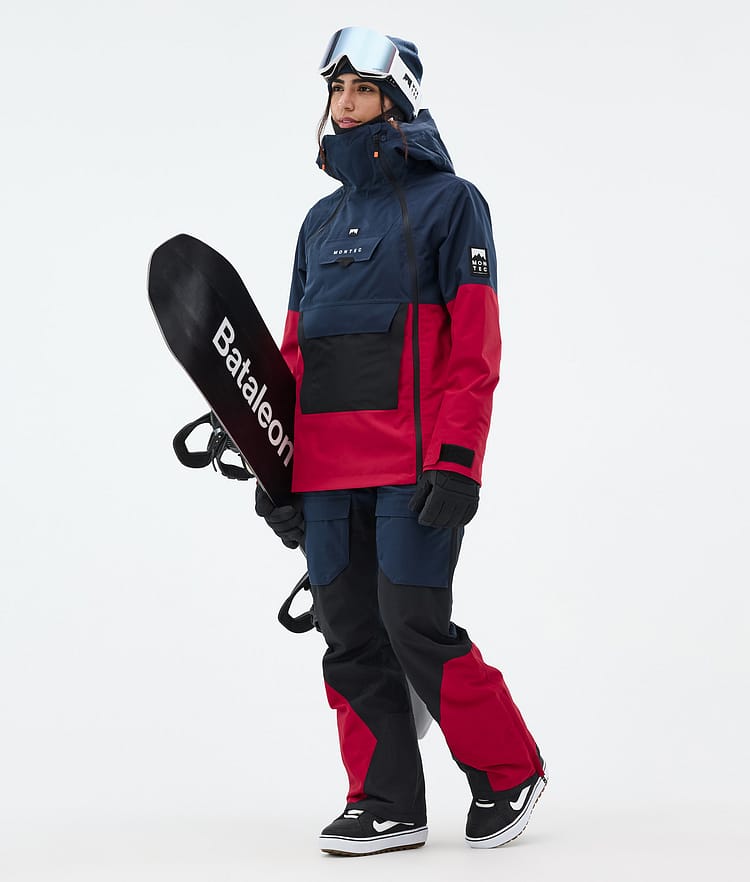 Montec Doom W Snowboardjakke Dame Dark Blue/Black/Deep Red, Bilde 3 av 11