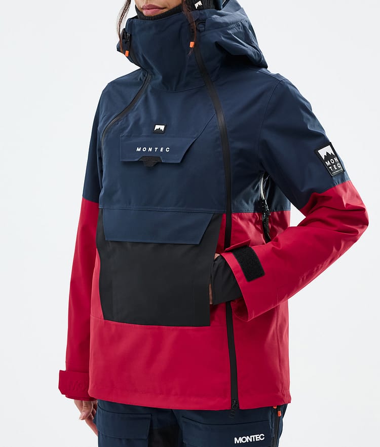 Montec Doom W Snowboardjakke Dame Dark Blue/Black/Deep Red, Bilde 8 av 11