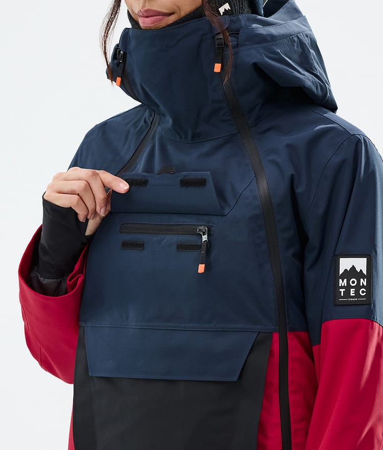 Montec Doom W Snowboardjakke Dame Dark Blue/Black/Deep Red, Bilde 10 av 11