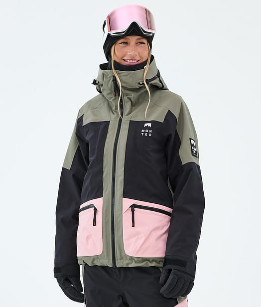 Montec Morpheus W Snowboardjakke Dame Greenish/Black/Soft Pink