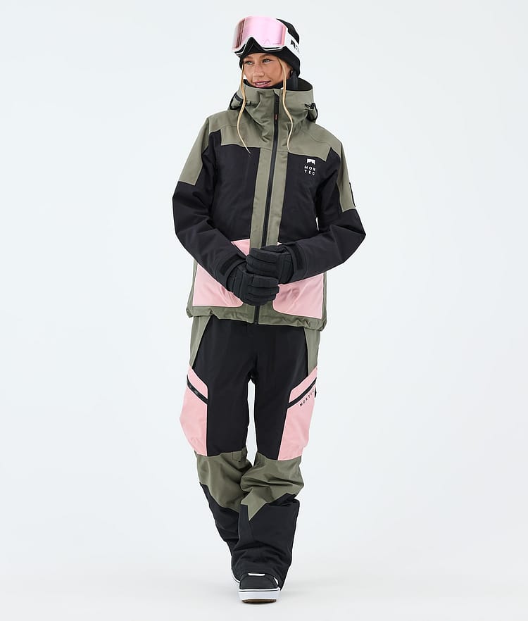 Montec Morpheus W Snowboardjakke Dame Greenish/Black/Soft Pink, Image 2 of 9