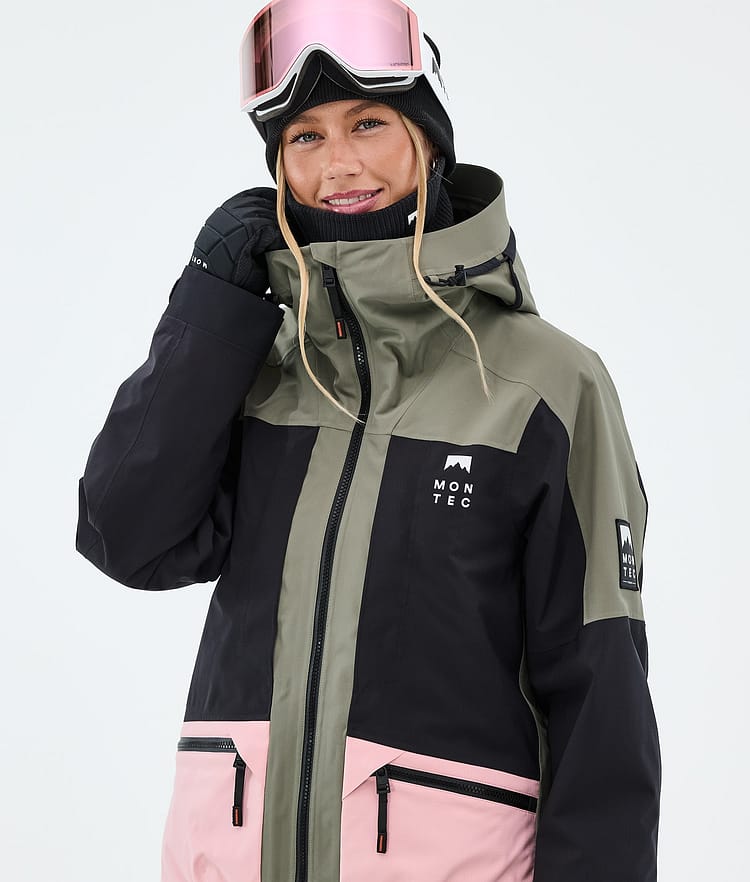 Montec Morpheus W Skijakke Dame Greenish/Black/Soft Pink, Image 4 of 9