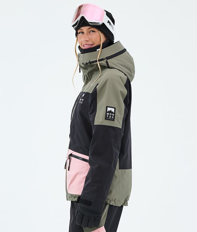 Montec Morpheus W Snowboardjakke Dame Greenish/Black/Soft Pink, Image 5 of 9