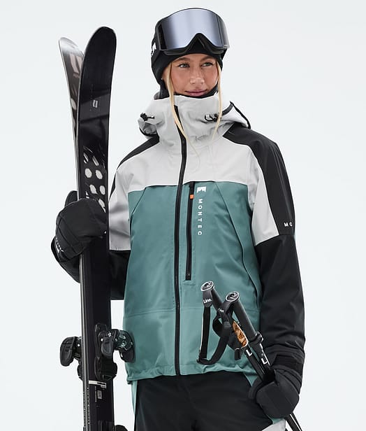 Montec Oracle W Skijakke Dame Light Grey/Black/Atlantic