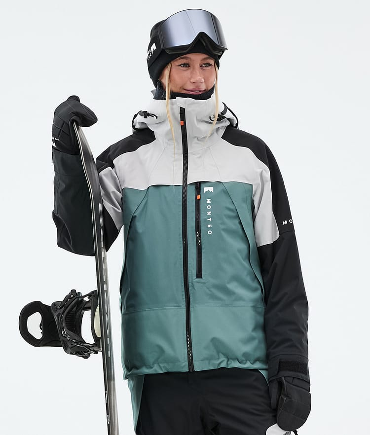 Montec Oracle W Snowboardjakke Dame Light Grey/Black/Atlantic, Bilde 1 av 10
