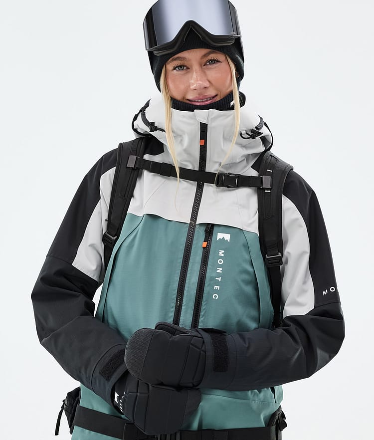 Montec Oracle W Snowboardjakke Dame Light Grey/Black/Atlantic, Bilde 2 av 10