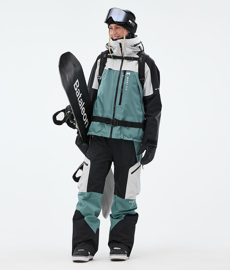 Montec Oracle W Snowboardjakke Dame Light Grey/Black/Atlantic, Bilde 3 av 10