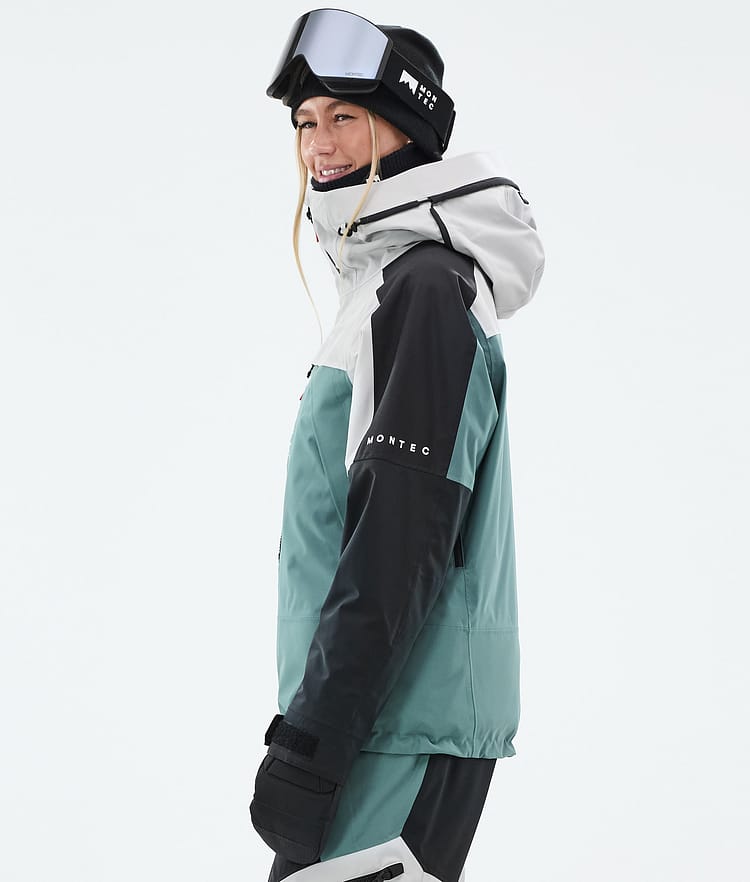Montec Oracle W Snowboardjakke Dame Light Grey/Black/Atlantic, Bilde 6 av 10