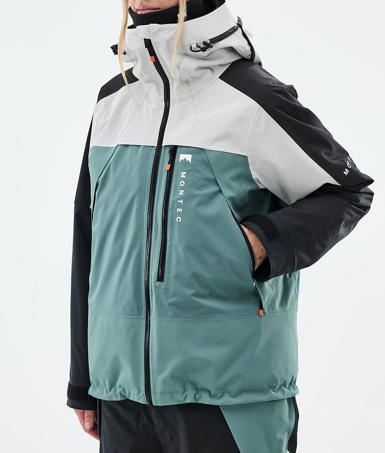Montec Oracle W Snowboardjakke Dame Light Grey/Black/Atlantic, Bilde 8 av 10