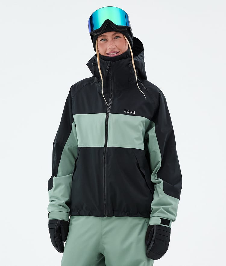 Dope Spartan W Snowboardjakke Dame Stripe Black/Faded Green, Bilde 1 av 8