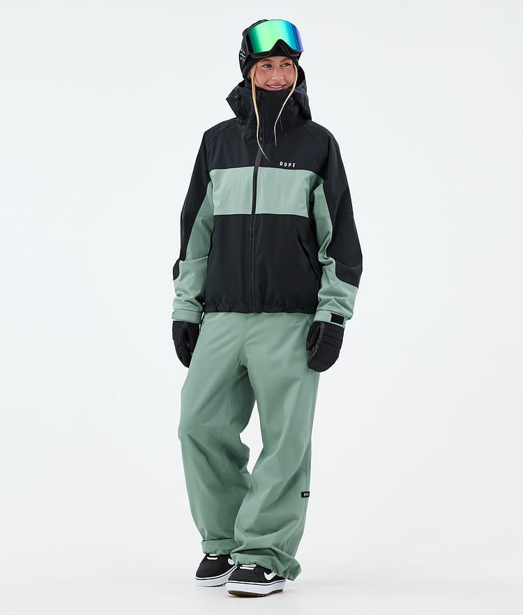 Dope Spartan W Snowboardjakke Dame Stripe Black/Faded Green, Bilde 2 av 8
