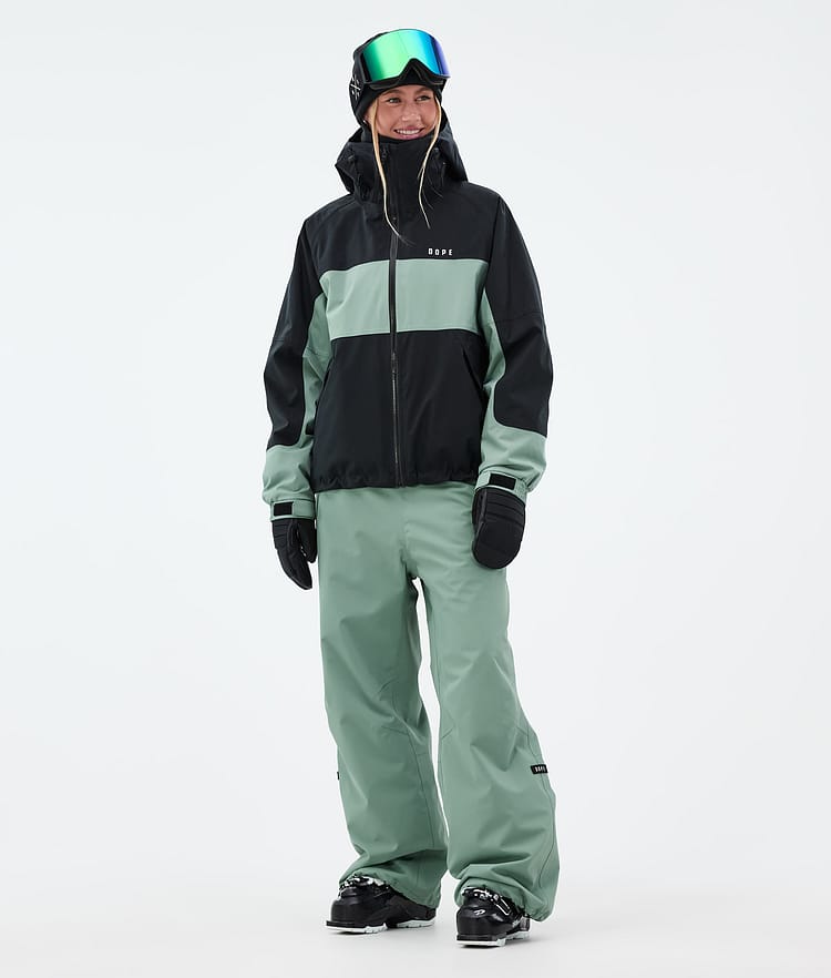 Dope Spartan W Skijakke Dame Stripe Black/Faded Green, Bilde 2 av 8