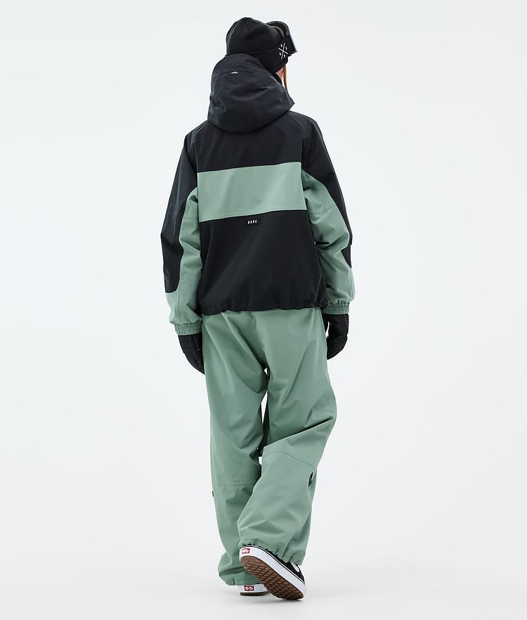 Dope Spartan W Snowboardjakke Dame Stripe Black/Faded Green, Bilde 4 av 8