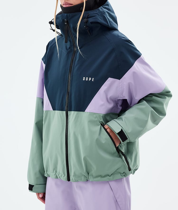 Dope Spartan W Snowboardjakke Dame Sport Dark Blue/Faded Violet/Faded Green, Bilde 7 av 8