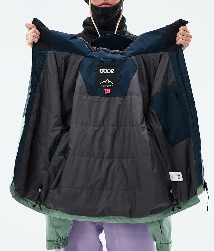 Dope Spartan W Snowboardjakke Dame Sport Dark Blue/Faded Violet/Faded Green, Bilde 8 av 8