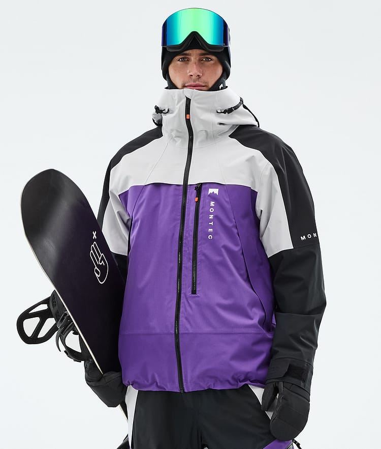 Montec Oracle Snowboardjakke Herre Light Grey/Black/Vivid Purple, Bilde 1 av 10