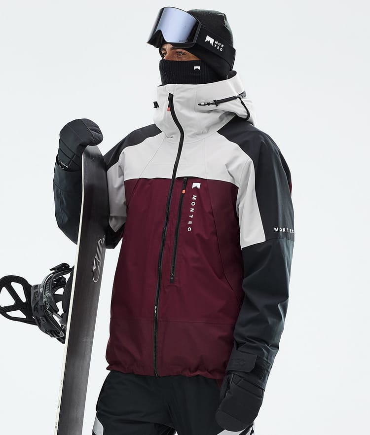 Montec Oracle Snowboardjakke Herre Light Grey/Black/Burgundy, Bilde 1 av 10