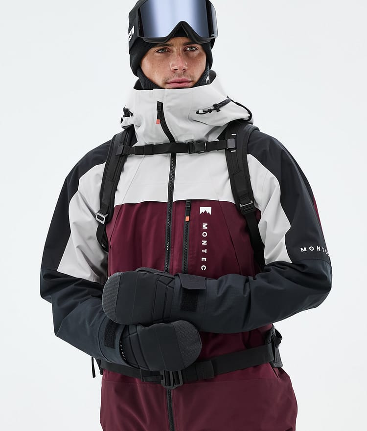 Montec Oracle Snowboardjakke Herre Light Grey/Black/Burgundy, Bilde 2 av 10