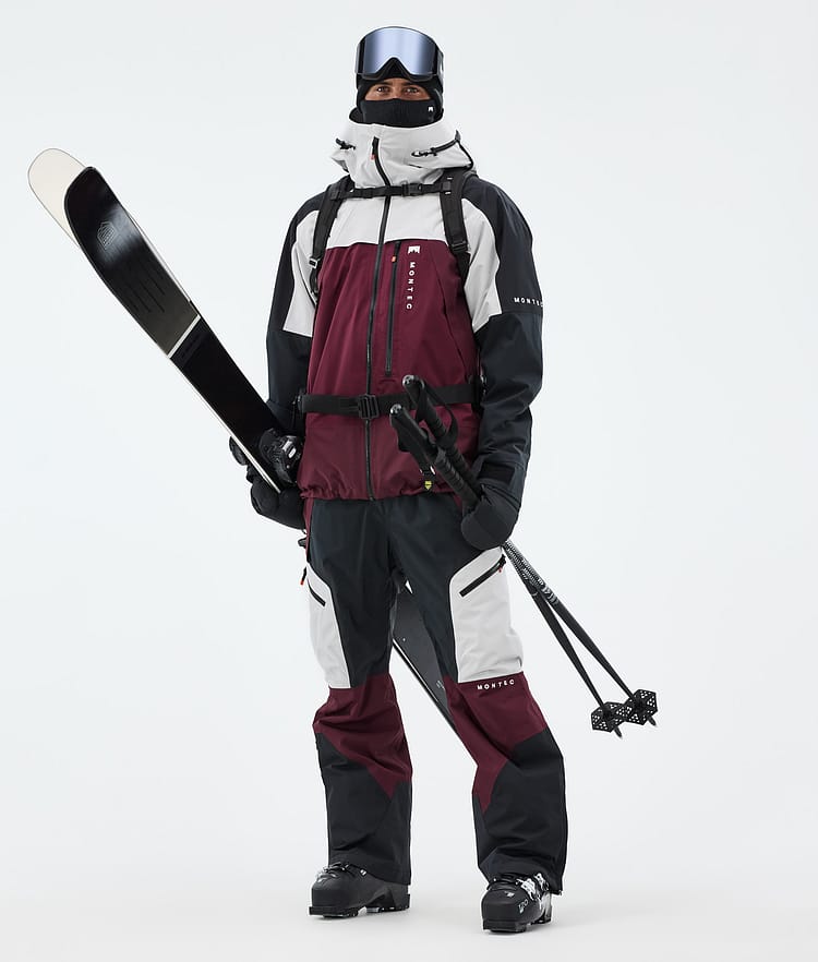Montec Oracle Skijakke Herre Light Grey/Black/Burgundy, Bilde 3 av 10